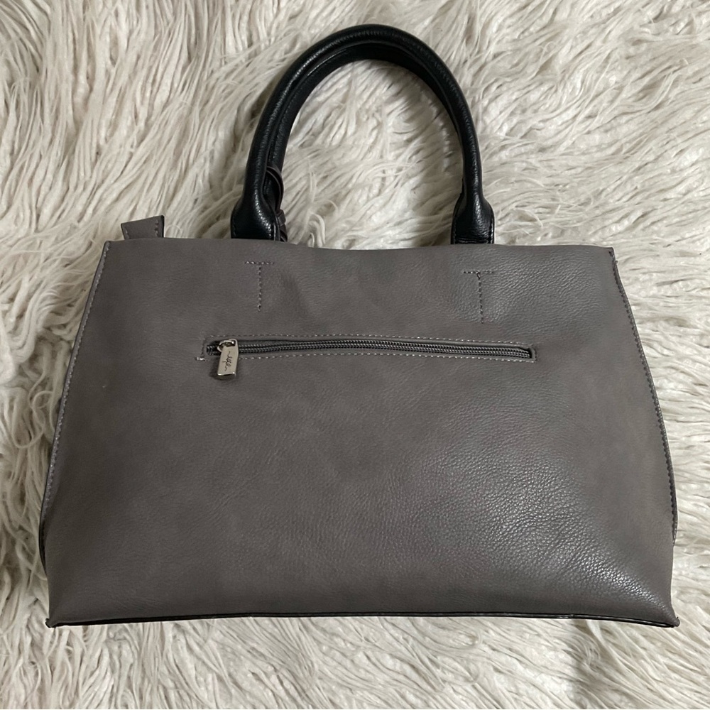 Espe Emmy Grey Vegan Leather Floral Rose Tassel Convertible Satchel Bag NWOT - Picture 3 of 11